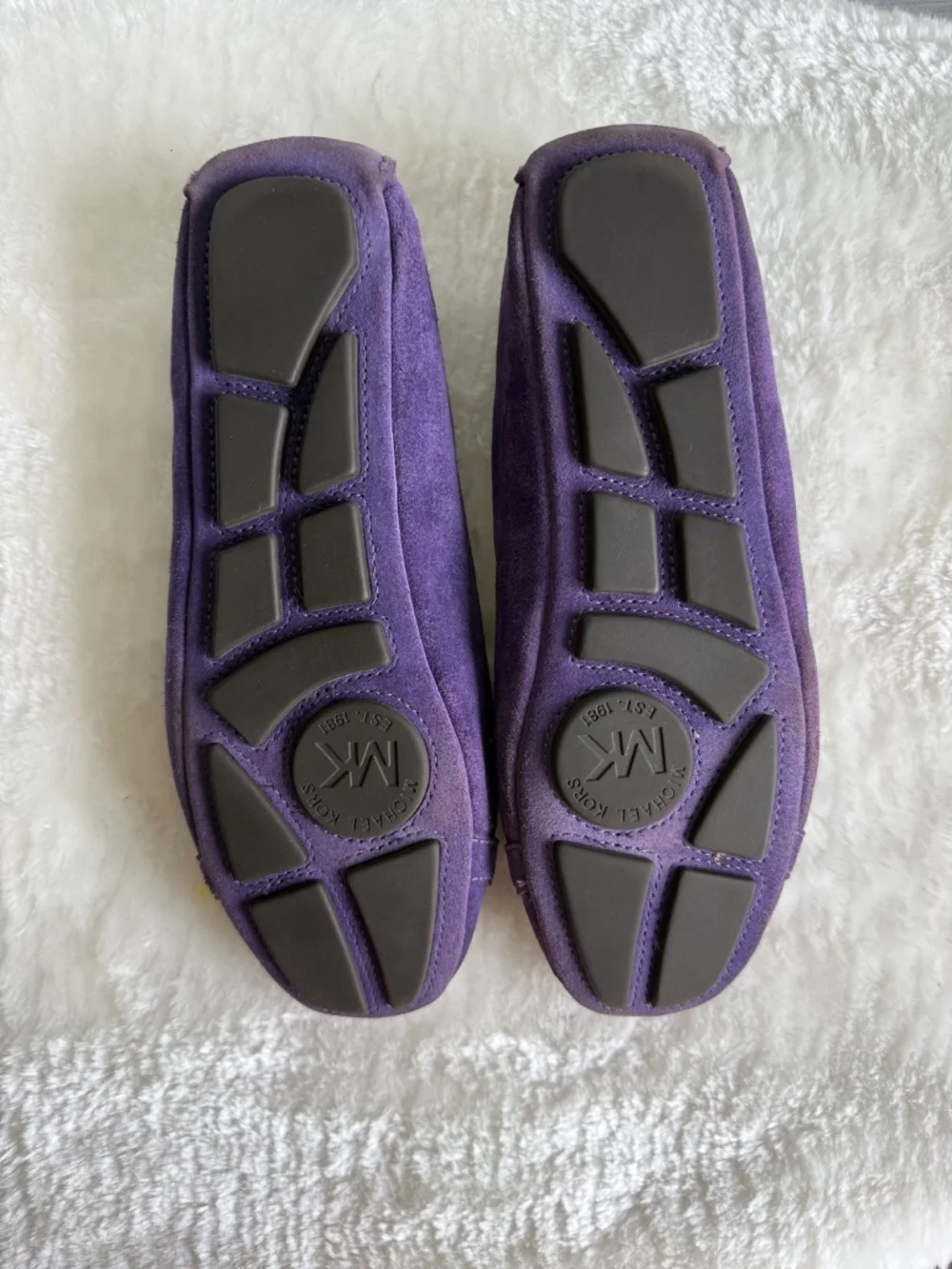 Michael Kors Fulton Moc Purple Suede Flats Moccasins Size 8